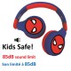 Lexibook Spiderman 2-in-1 Bluetooth-koptelefoon voor kinderen - Stereo draadloos, Veilig voor kinderen voor jongens, opvouwbaar, verstelbaar, rood/blauw