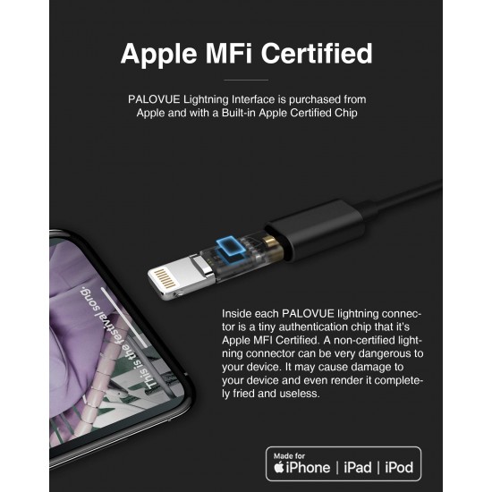 PALOVUE Lightning Koptelefoon Oordopjes Hoofdtelefoon Compatibel iPhone 13 12 11 Pro Max iPhone X XS Max XR iPhone 8 Plus iPhone 7 Plus MFi Gecertificeerd met Microfoon Controller SweetFlow (zwart)