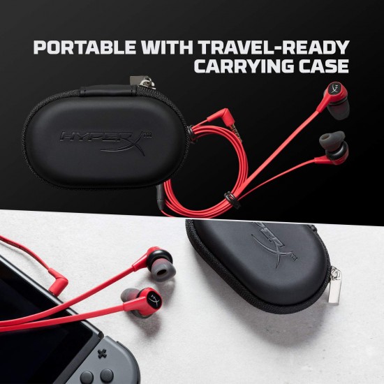 HyperX HX-HSCEB-RD Earbuds - koptelefoon voor Nintendo Switch, PC en mobiele telefoons, rood