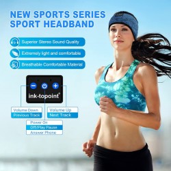 Slaapkoptelefoon, Bluetooth-sporthoofdband, draadloze muziekslaapkoptelefoon met ultradunne luidsprekers, lang spelen voor reizen, meditatie, kantoor, hardlopen, yoga, technische gadgets Cadeaus voor mannen en vrouwen