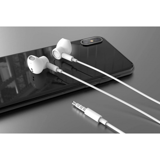 BENEWY In-ear Hoofdtelefoon met 3.5 mm Headphone Plug Hoofdtelefoon met Microfoon Compatibel met iPhone, iPad, MP3, HUAWEI, Samsung, Lichtgewicht Earphones met volumeregeling 3,5 mm jack Headphones