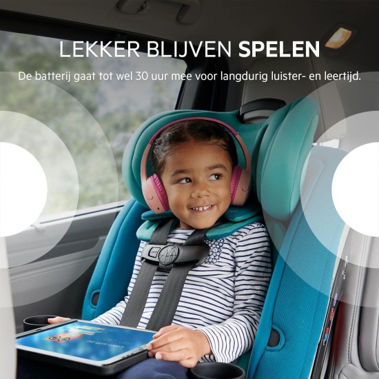 Belkin SoundForm Mini draadloze on-ear koptelefoon met ingebouwde microfoon voor kinderen, voor meisjes en jongens, online onderwijs, school en op reis, compatibel met o.a. iPhone, iPad, Galaxy, roze
