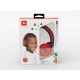 JBL Jr310 On-ear kinderkoptelefoon in rood-blauw - bekabelde koptelefoon met headset en afstandsbediening - ideaal voor school en vrije tijd