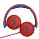 JBL Jr310 On-ear kinderkoptelefoon in rood-blauw - bekabelde koptelefoon met headset en afstandsbediening - ideaal voor school en vrije tijd