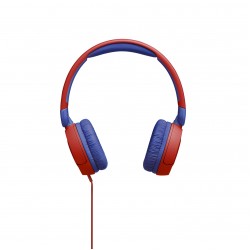 JBL Jr310 On-ear kinderkoptelefoon in rood-blauw - bekabelde koptelefoon met headset en afstandsbediening - ideaal voor school en vrije tijd