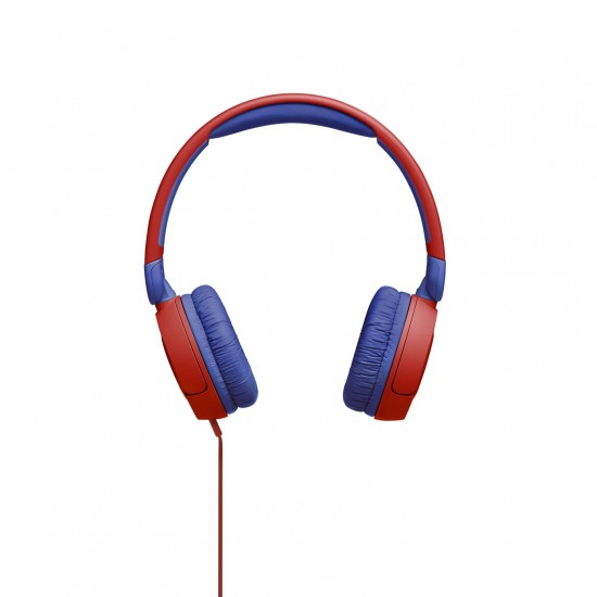 JBL Jr310 On-ear kinderkoptelefoon in rood-blauw - bekabelde koptelefoon met headset en afstandsbediening - ideaal voor school en vrije tijd