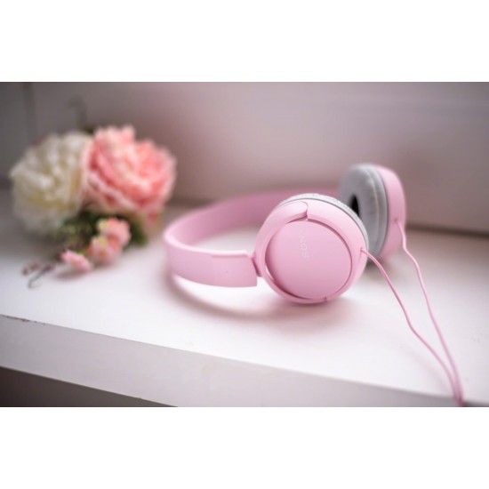 Sony MDR-ZX110 opvouwbare hoofdtelefoon Krachtig geluid, roze