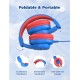 Hoofdtelefoons Kinderen, iClever hoofdtelefoons voor kinderen, volumebegrenzer met microfoon, foldable, 3.5mm Aux nylon kabel, kinderhoofdtelefoons voor iPad, tablet, vliegtuig, school