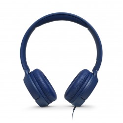 JBL Tune500 on-ear hoofdtelefoon met kabel in blauw – oortelefoon met 1-knops afstandsbediening, geïntegreerde microfoon en spraakassistent – telefoneren en muziek luisteren onderweg
