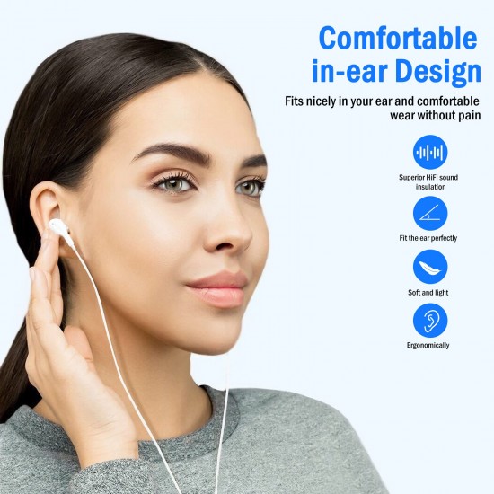 USB Type C koptelefoon magnetische HiFi stereo in-ear koptelefoon met microfoon en volumeregeling voor i'Pad Pro 2021 S'amsung S21 S20 FE H'uawei P30 X'iaomi 11T Redmi 10 O'nePlus 9 7T Wit