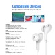 USB Type C koptelefoon magnetische HiFi stereo in-ear koptelefoon met microfoon en volumeregeling voor i'Pad Pro 2021 S'amsung S21 S20 FE H'uawei P30 X'iaomi 11T Redmi 10 O'nePlus 9 7T Wit