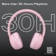 Louise and Mann Over-Ear Bluetooth-hoofdtelefoon, 2 stuks, draadloze hoofdtelefoon, hifi-stereo, hoofdtelefoon met microfoon, opvouwbare headset, zachte oorkussens voor iPhone/Android/PC/laptop/tv (roze)