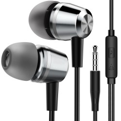 In-ear hoofdtelefoon, Blukar geluidsisolerende oortelefoon hoofdtelefoon stereo en hifi-geluid, met zachte en comfortabele oordopjes en ideaal voor iPhone, iPad, smartphone, MP3-spelers, enz.