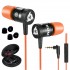KLIM Fusion hoofdtelefoons in oren met microfoon - duurzaam - innovatief: in -ear -hoofdtelefoon met geheugenschuim - Nieuwe -versie - 3,5 mm Jack - Sport Gaming in Ear Hoofdtelefoons - Oranje