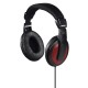 Hama Basic 4 Music Over Ear hoofdtelefoon bedraad (hoofdtelefoon met 2 m kabel, ruisonderdrukkend), zwart rood